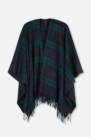 TARTAN FRINGE CAPE IN ITALIAN CASHMERE