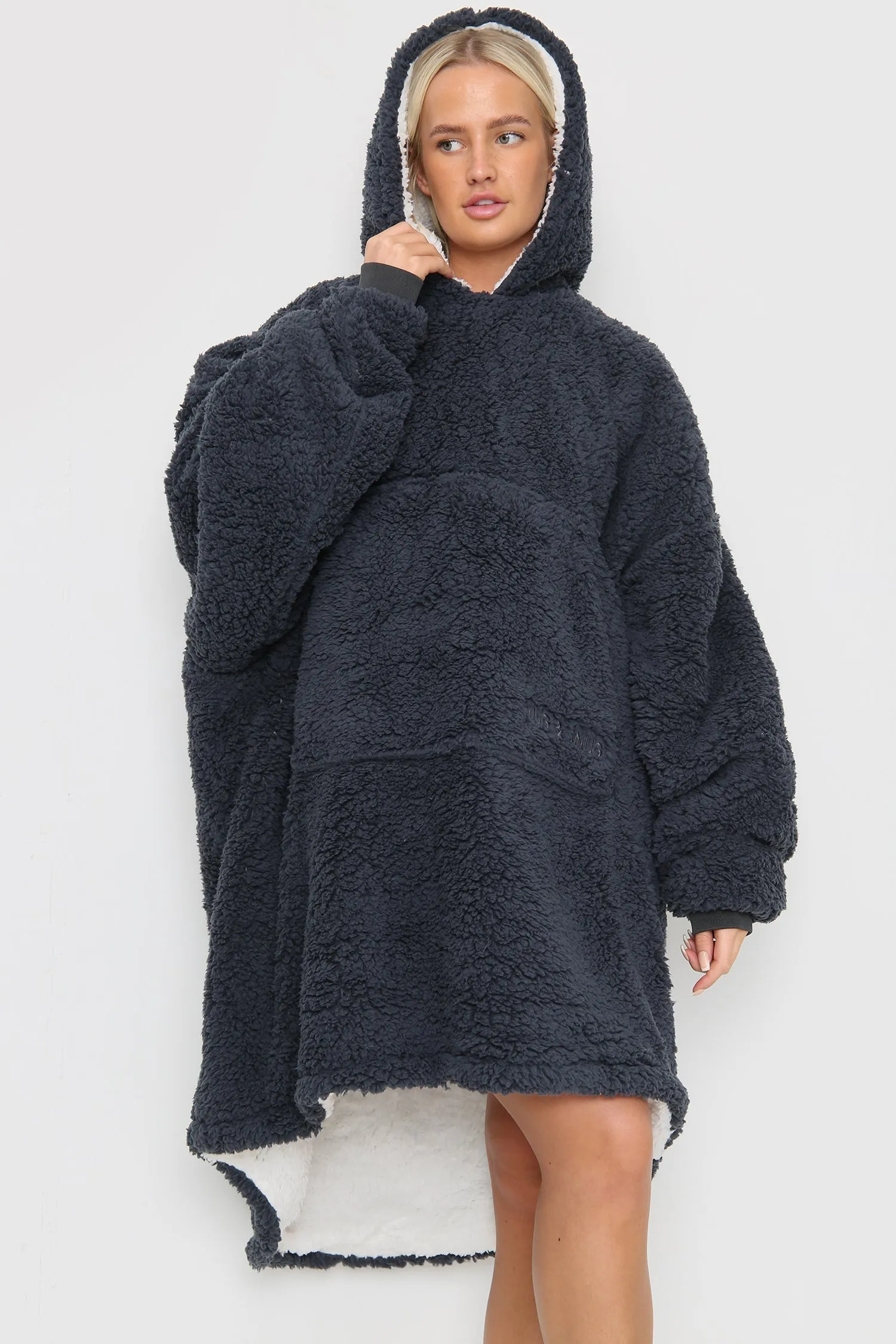 Teddy Hooded Blanket Natural