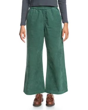 Uni Cord Elasticated Trousers in Forest