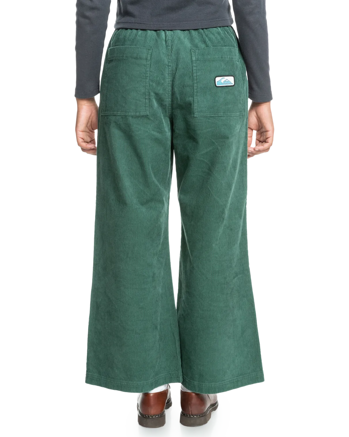 Uni Cord Elasticated Trousers in Forest