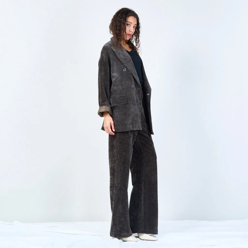 Velvet straight-leg trousers wholesale