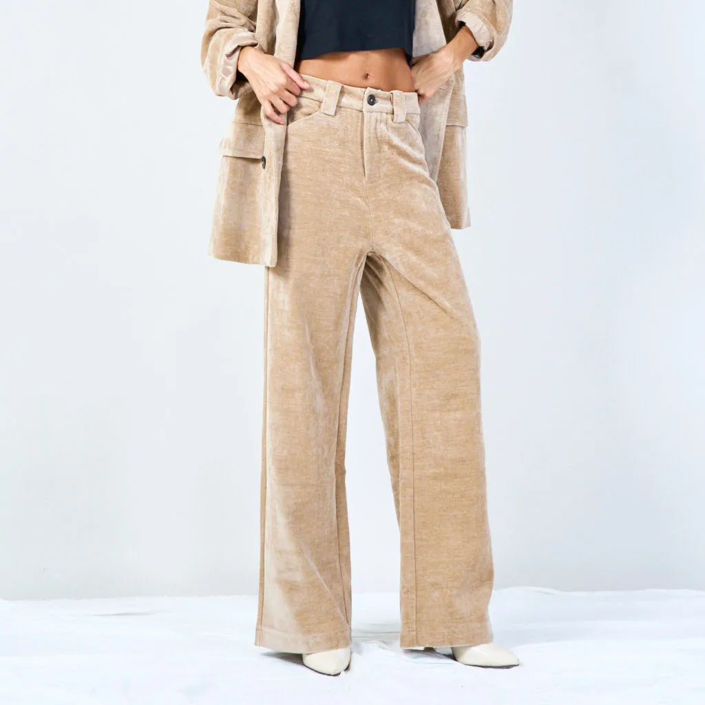 Velvet straight-leg trousers wholesale