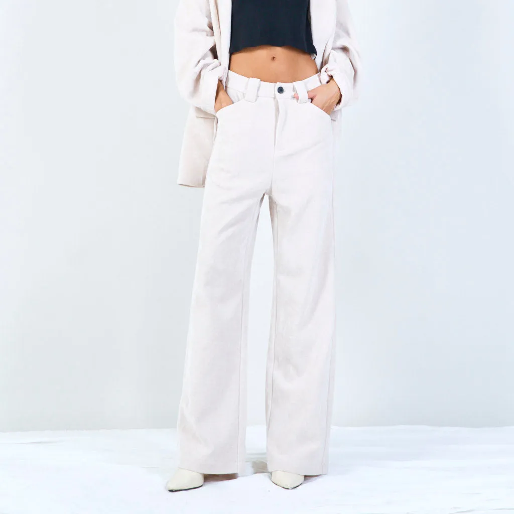 Velvet straight-leg trousers wholesale