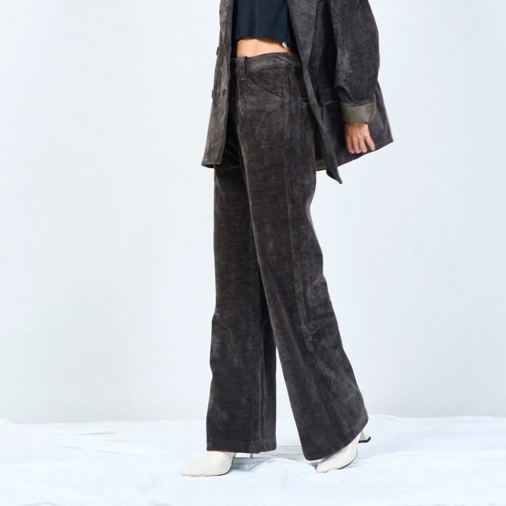 Velvet straight-leg trousers wholesale
