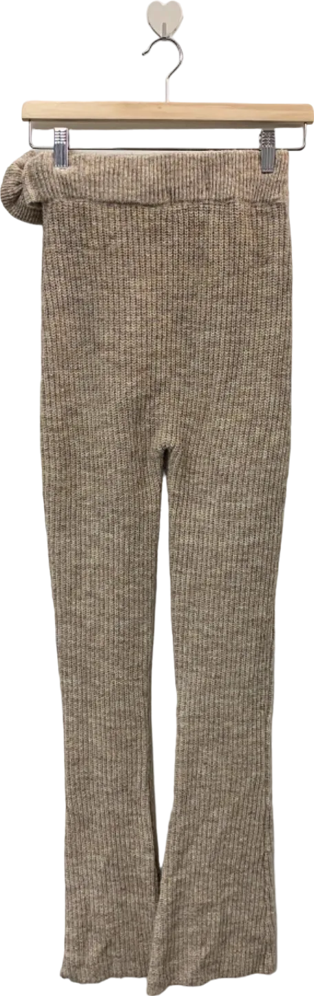 Wanderdoll Beige Ribbed Sweater Pants UK S