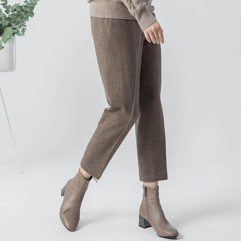 Washable Wool Tapered Mid-Calf Trousers