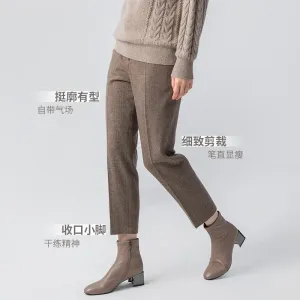 Washable Wool Tapered Mid-Calf Trousers