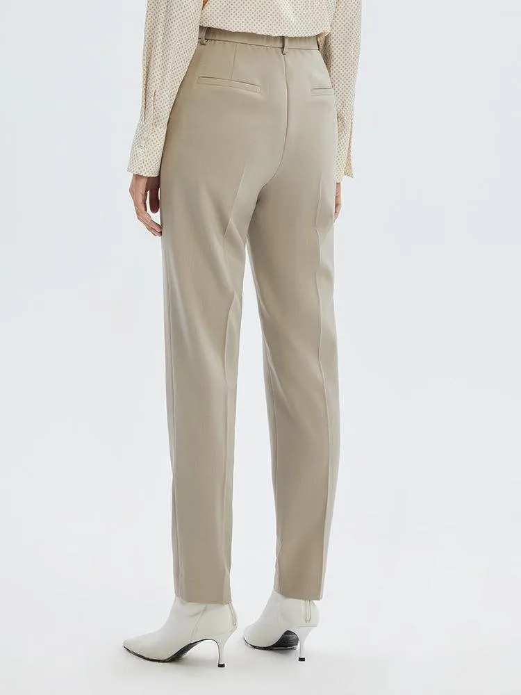 Washable Worsted Wool Tapered Pants