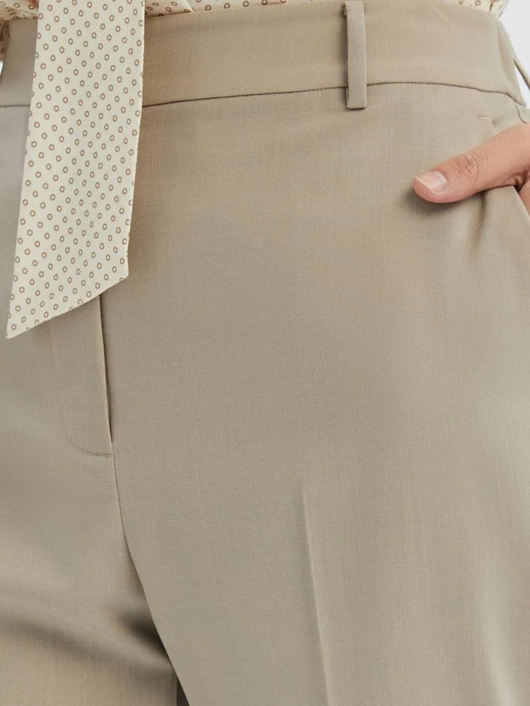 Washable Worsted Wool Tapered Pants