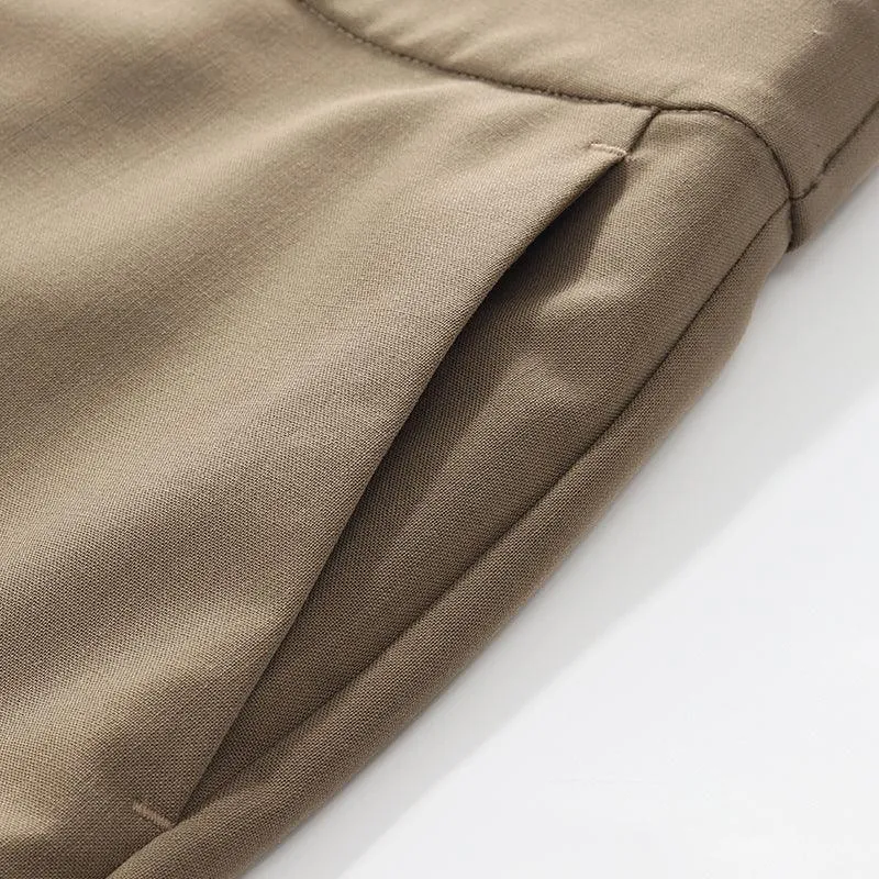 Worsted Wool Ankle-Length Pants
