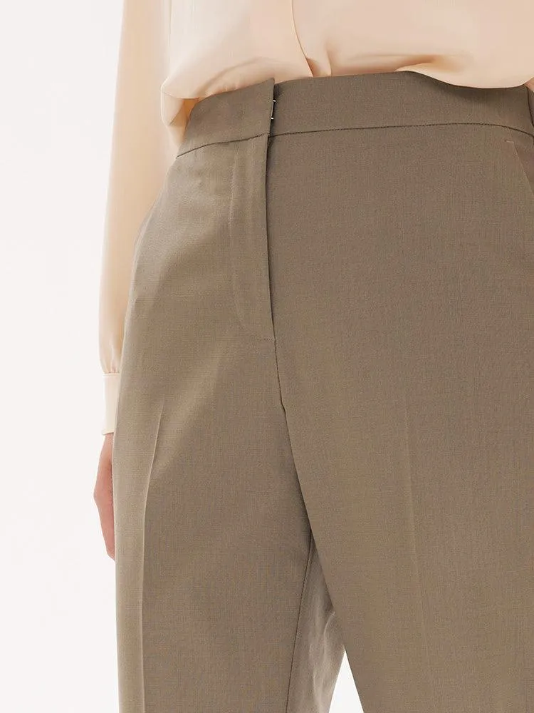 Worsted Wool Ankle-Length Pants