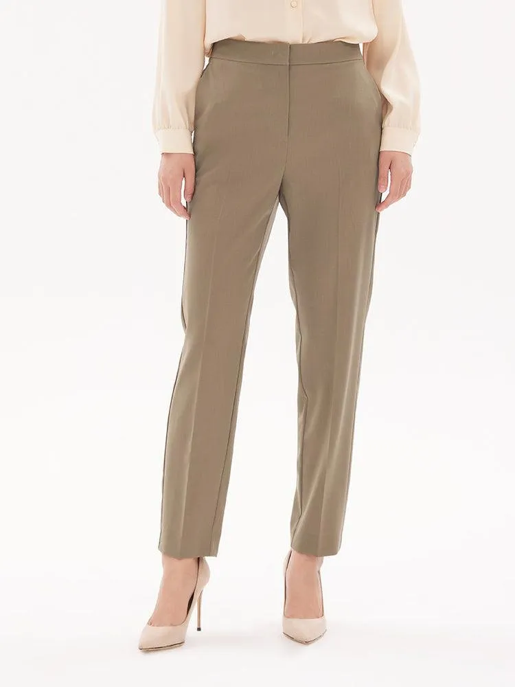 Worsted Wool Ankle-Length Pants