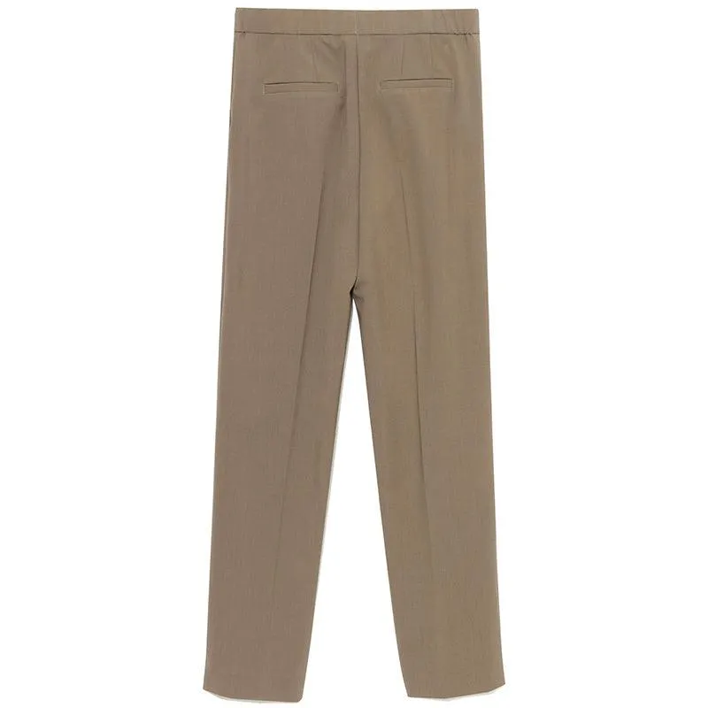 Worsted Wool Ankle-Length Pants
