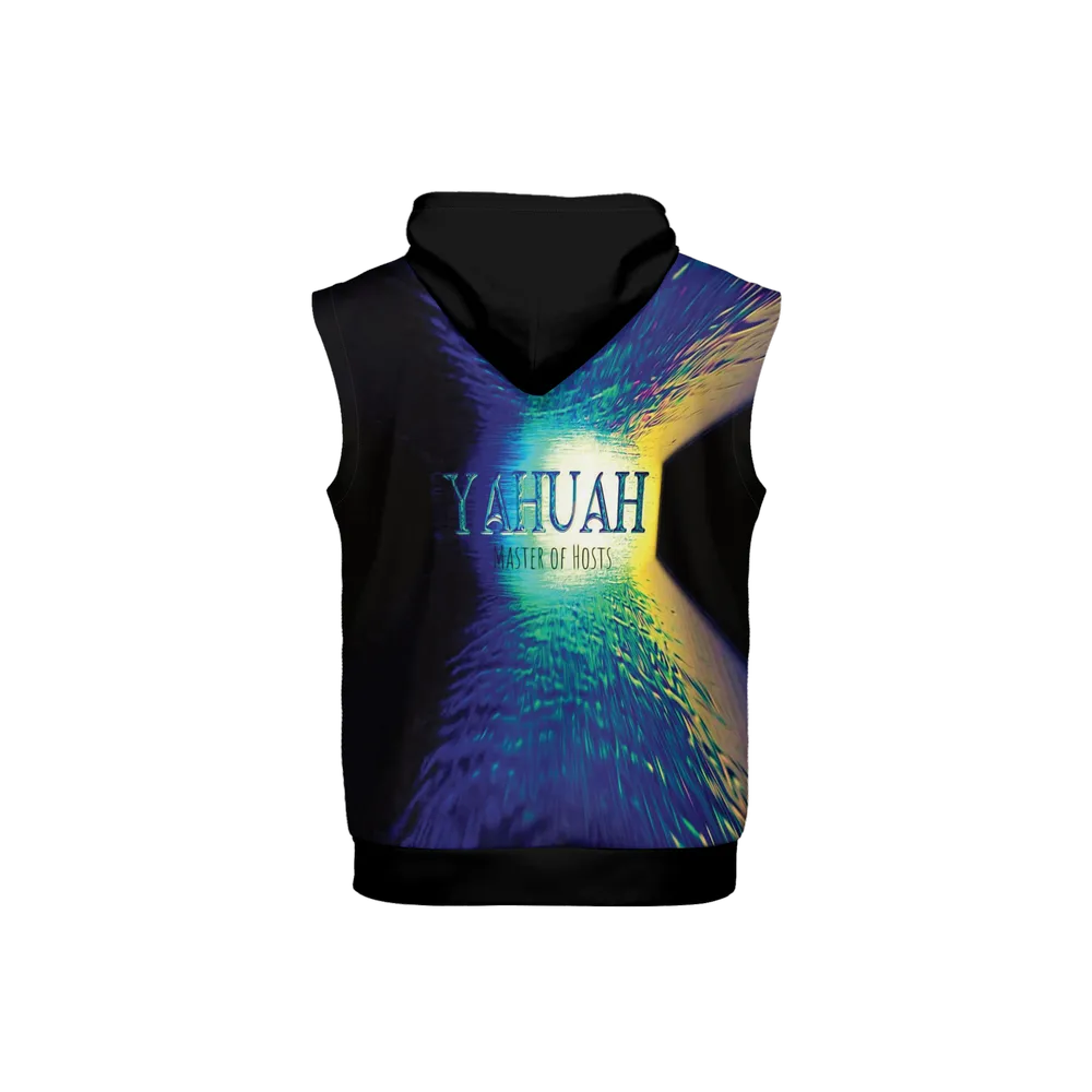 Yahuah-Master of Hosts 02-01 Men's Designer Heavyweight Sleeveless Pullover Hoodie