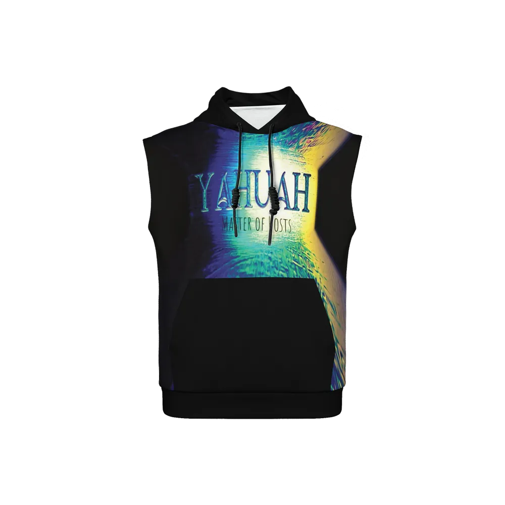 Yahuah-Master of Hosts 02-01 Men's Designer Heavyweight Sleeveless Pullover Hoodie